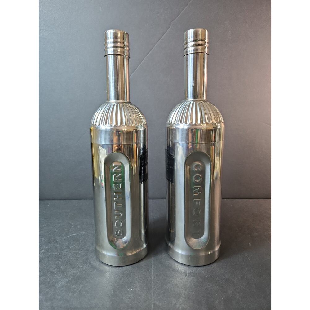 SET OF TWO BAR MIX DRINK SHAKERS, SOUTHERN COMFORT/SILVER COLOR - Picture 2 of 7